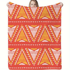 Bohemian Print Flannel Blanket Soft Warm Throw Blanket for Home Office Camping
