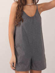 Casual Spaghetti Strap Romper Jumpsuit Sleeveless Backless