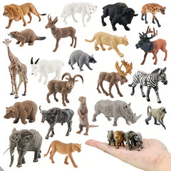 21Pcs Mini Forest Animal Figurines Plastic Jungle Wildlife
