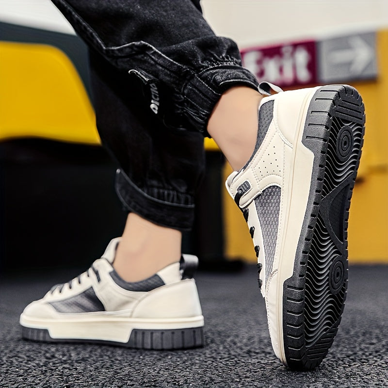 Men's Lace up Skate Shoes Good Traction PU Leather Upper