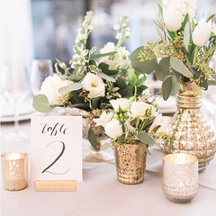 20pcs Wedding Party Table Number Name Sign Wooden Business Card Holder