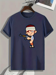 Injured Soldier Print Men's Graphic T shirt Casual Comfy Tees For Summer