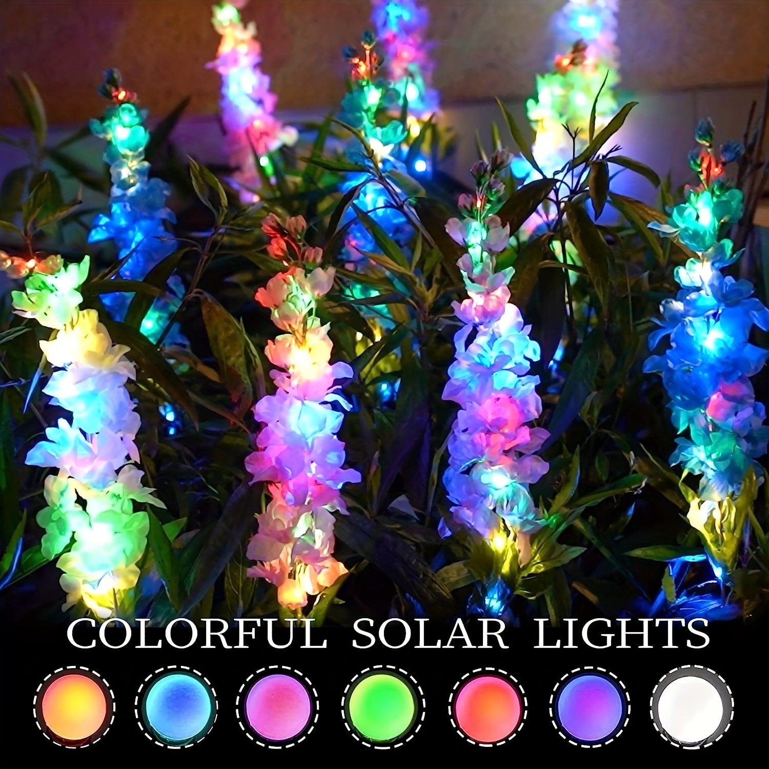 Solar Garden Lights Upgrade Delphinium Waterproof Solar Flower Lights