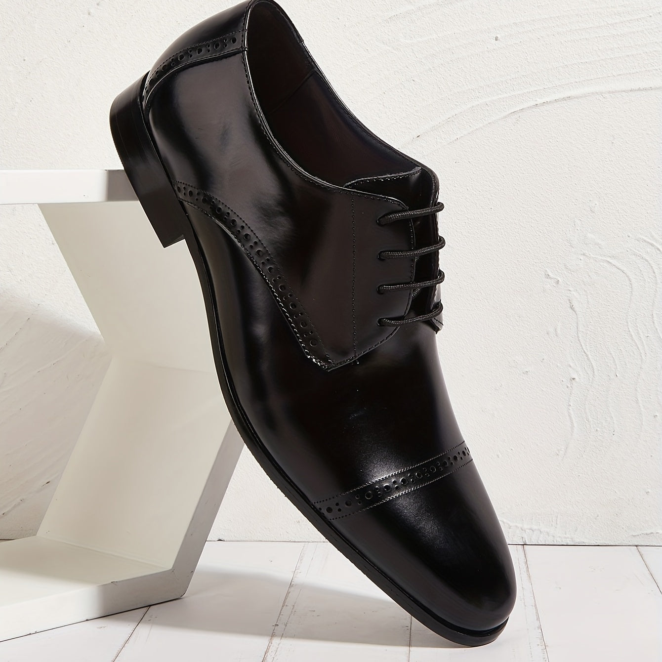 Men's Brogue Derby Shoes Cap Toe Dress Shoes Business Formal Wedding