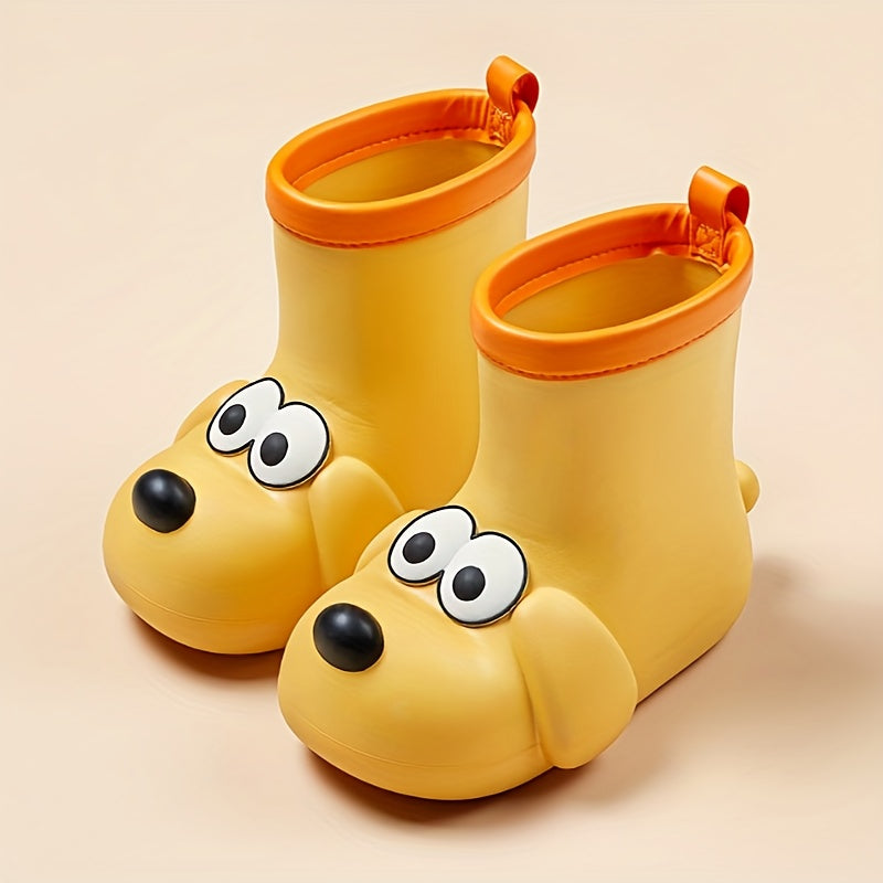 Dog Pattern Rain Boots for Kids Non Slip Waterproof Shoes