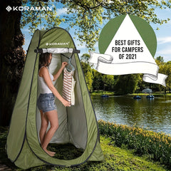 KORAMAN Portable Pop Up Camping Shower Tent Privacy Changing Tent