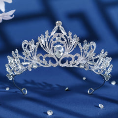 Vintage Silver Bridal Crown Stone Wedding Crown
