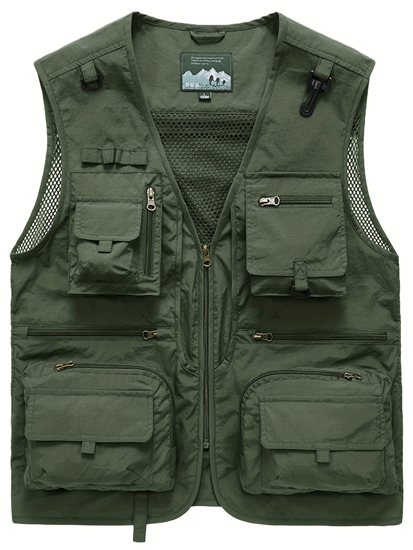 Men's Casual V Neck Zip Up Vest For Spring Summer Outdoor Fishing