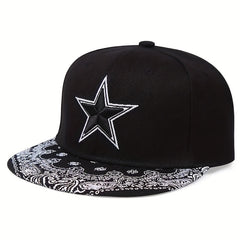 Pentagram Flower Brim Hip Hop Hat for Men