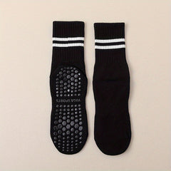 2 Pairs Silicone Non-slip Yoga Socks Striped Breathable Sports Socks