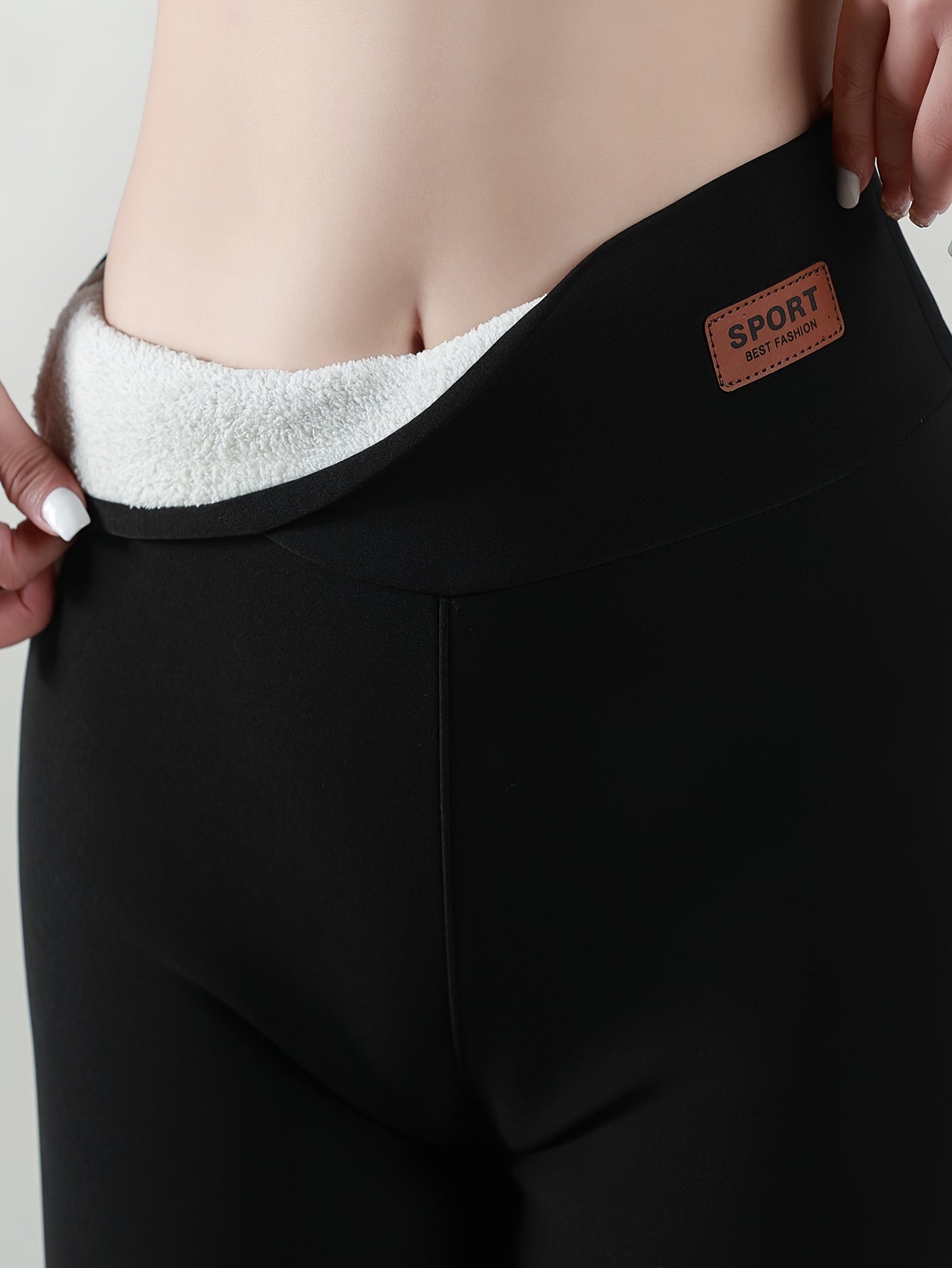 Soft Yoga Pants High Waist Fleece Liner Slim Fit Leggings