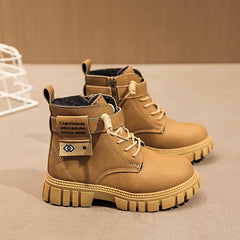 Vintage Plus Fleece Boots For Boys - Outdoor Autumn Winter Boots