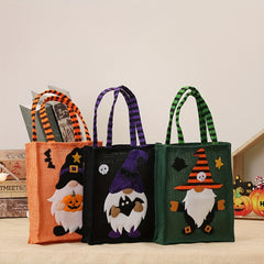 Halloween Burlap Tote Bag Forest Man Gift No Face Doll Candy Bag