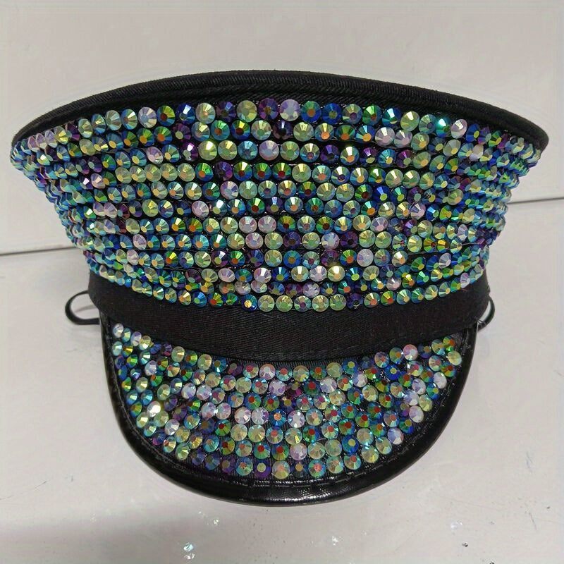 Punk Rhinestone Bride Hat Bachelorette Party Captain Caps