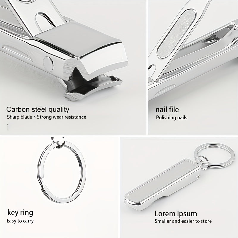 Stainless Steel Nail Clippers with Nail File - Durable Manicure Tool
