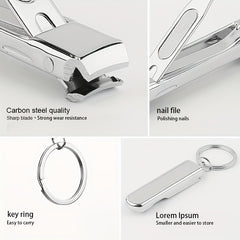 Stainless Steel Nail Clippers with Nail File - Durable Manicure Tool
