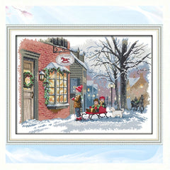 DIY Christmas Wish Cross Stitch Kit - Living Room Decor - Christmas Gift