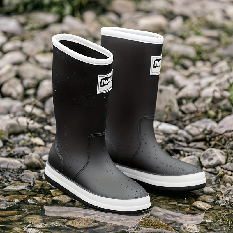 Quick Drying Flat Rain Boots Waterproof Non Slip Thickened Outdoor PVC Shoes