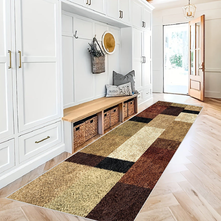 Geometric Runner Rug Soft Kitchen Mat Non Slip Washable Stair Carpet