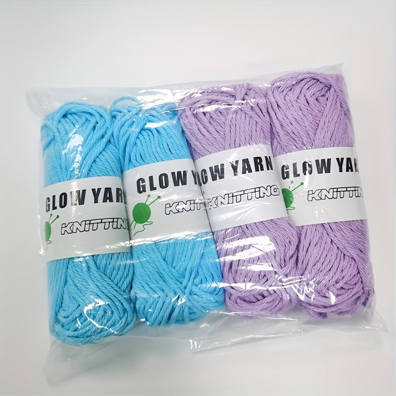 4pcs Glow In The Dark Yarn Luminous Cotton Yarn DIY Knitting Crocheting Supplies