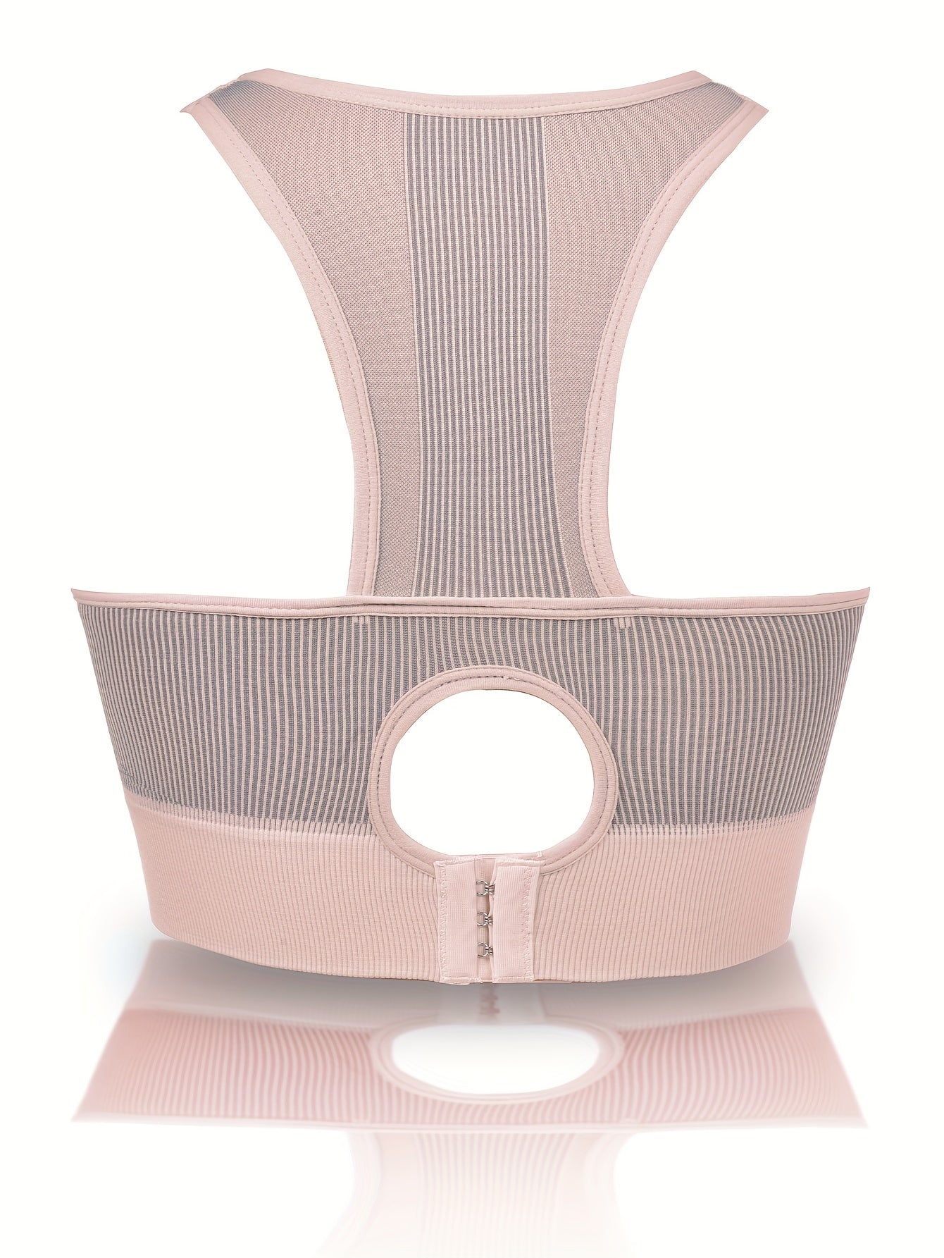 Colorblock Zipper Sports Bra Push Up Shockproof Bra Women's Lingerie