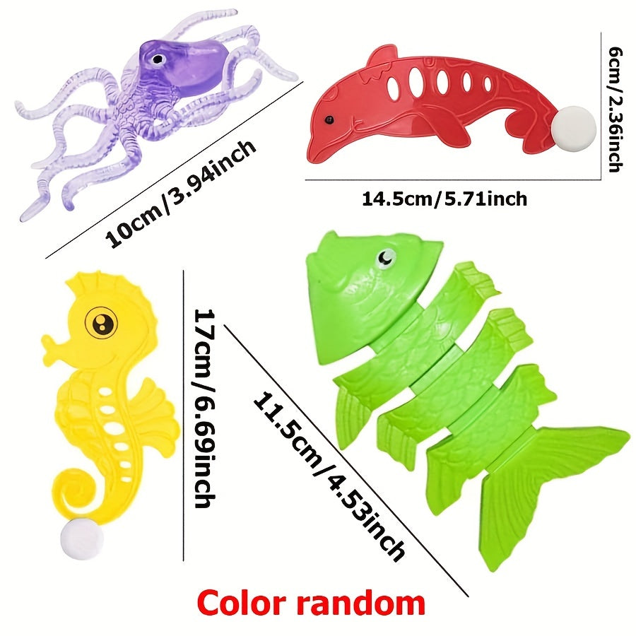 Fun Diving Toy Set - Fish Bone, Dolphin, Seahorse, Octopus