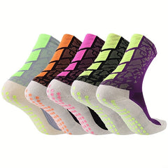 Non-slip Breathable Mid-calf Football Socks, 1 Pair