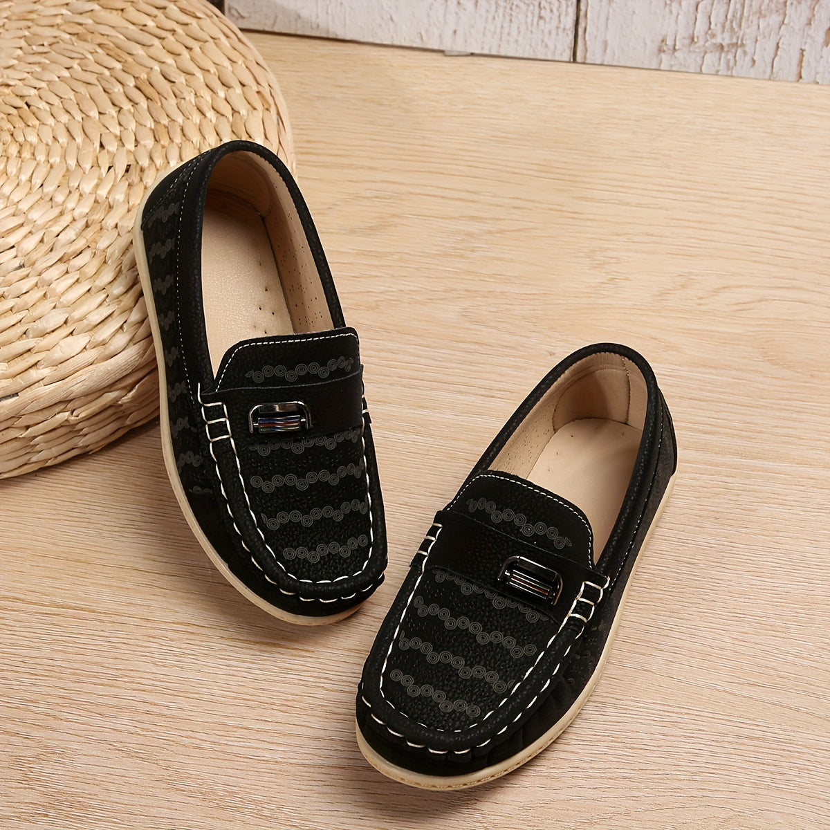 Kid's PU Leather Loafer Shoes Non Slip Sneakers for Outdoor Activities