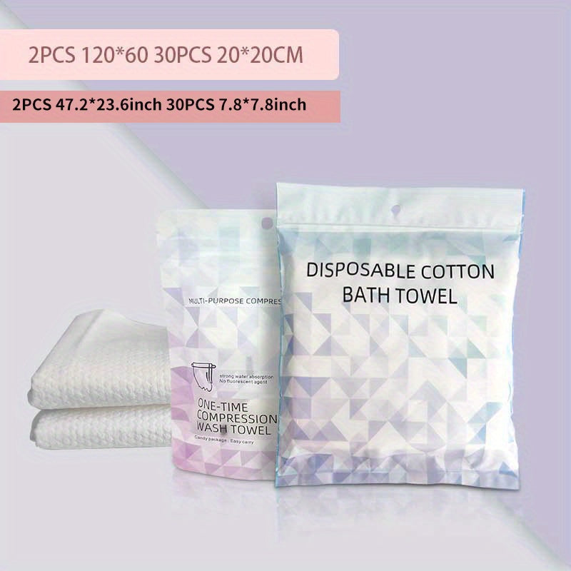 Disposable Large Bath Towels Biodegradable Cotton Quick Dry Washcloth Set