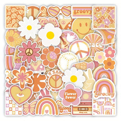 50pcs Hippie Stickers Vinyl Waterproof Party Decorations for Laptop Water Bottle