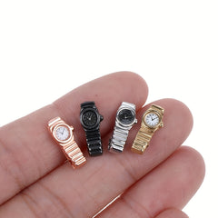 4pcs Mini Metal Dollhouse Watch Set DIY Model Toy Decoration Collectible