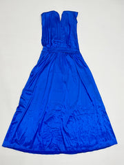 Solid Satin V Neck Midi Tank Dress
