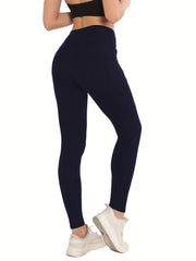 High Waist Fleece Sports Leggings With Pockets