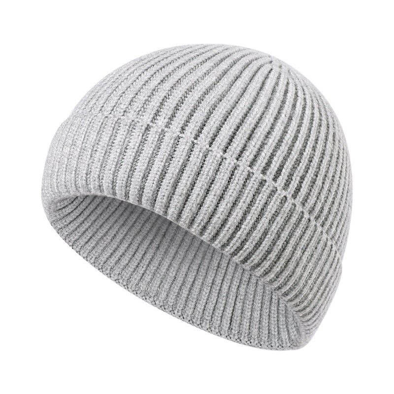 Men's Knitted Hat, Solid Color Beanie for Winter