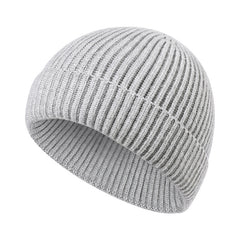 Men's Knitted Hat, Solid Color Beanie for Winter