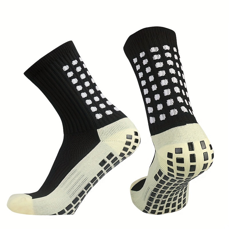 Men's Short Crew Socks Anti Slip Sweat Shock Absorbing Athletic Socks Sports