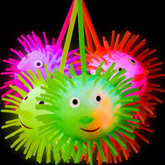 5PCS LED Luminous Hedgehog Fur Ball Glitter Ball Self-contained Elastic Ring