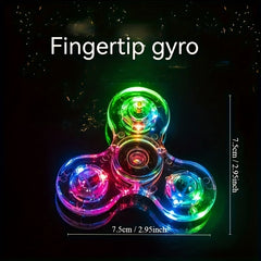 LED Light Up Fidget Spinner Transparent Stress Relief Hand Toy for Kids & Adults