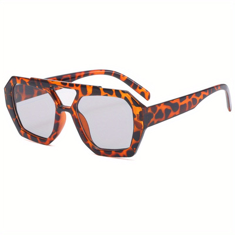 Men's Large Frame Polygon Sunglasses Retro Ocean Film Eyewear