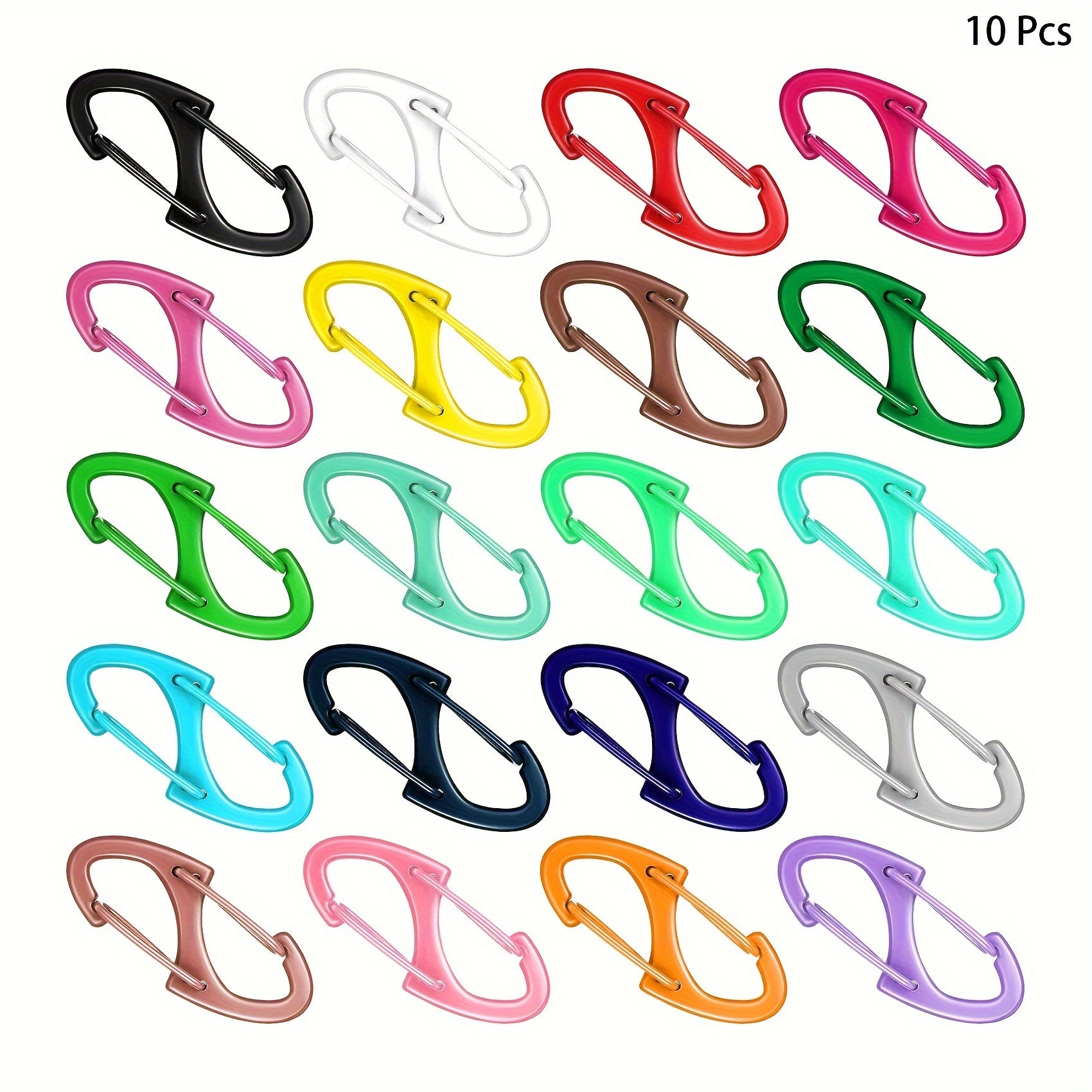 10pcs Mini Spring Keychain Buckles Camping Hiking Tools