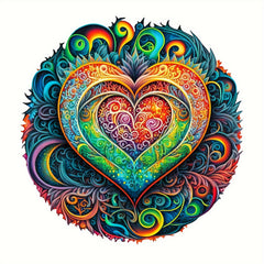 Heart Shaped Wooden Jigsaw Puzzle for Adults Teens