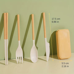 4pcs Reusable Utensils Set With Case for Camping, Picnic, Travel