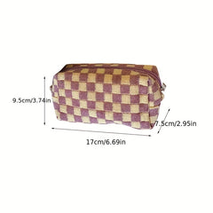 Small Grid Cosmetic Bag Makeup Bag Y2k Accessories Make Up Bag Y2k Purse