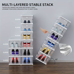 1pc Integrated Plastic Shoes Box Dustproof Folding Shoes Cabinet Shoe Storage
