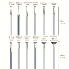 12pcs Bowl Shape Diamond Grinding Burr 2.35mm Shank