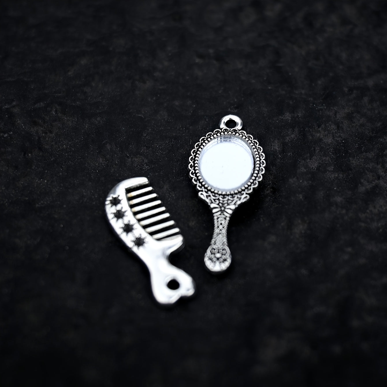 Miniature Mirror Comb Set for Dollhouse Decor