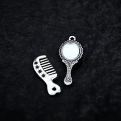 Miniature Mirror Comb Set for Dollhouse Decor