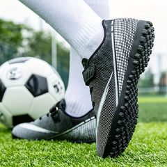 Boy's Turf Football Boots Hook Loop Fastener TF Soccer Cleats