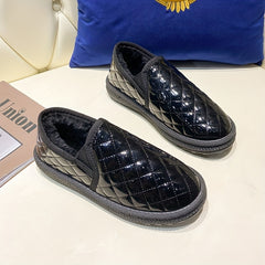 Women's Plush Inner Thermal Walking Shoes Anti-slip Loafers