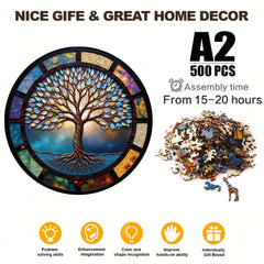 500pc Tree of Life Jigsaw Puzzle - Animal Shaped - Adults